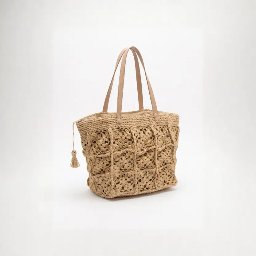 [110.031] Sac cabas en crochet floral